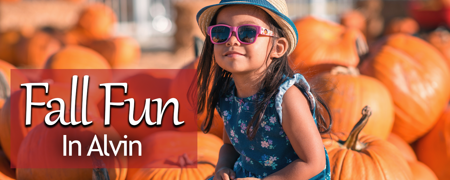 fall fun in Alvin, little girl sitting in pumpkin patch